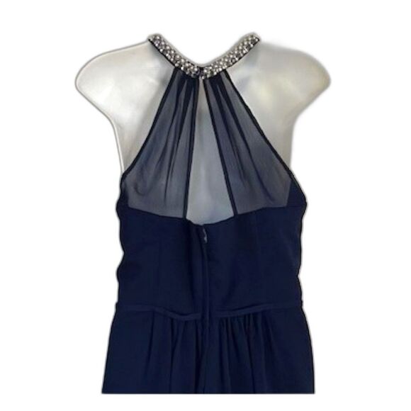 NWOT DAVIDS BRIDAL MARINE BLUE CHIFFON BRIDESMAID DRESS SIZE 10 W11082 - Picture 10 of 13